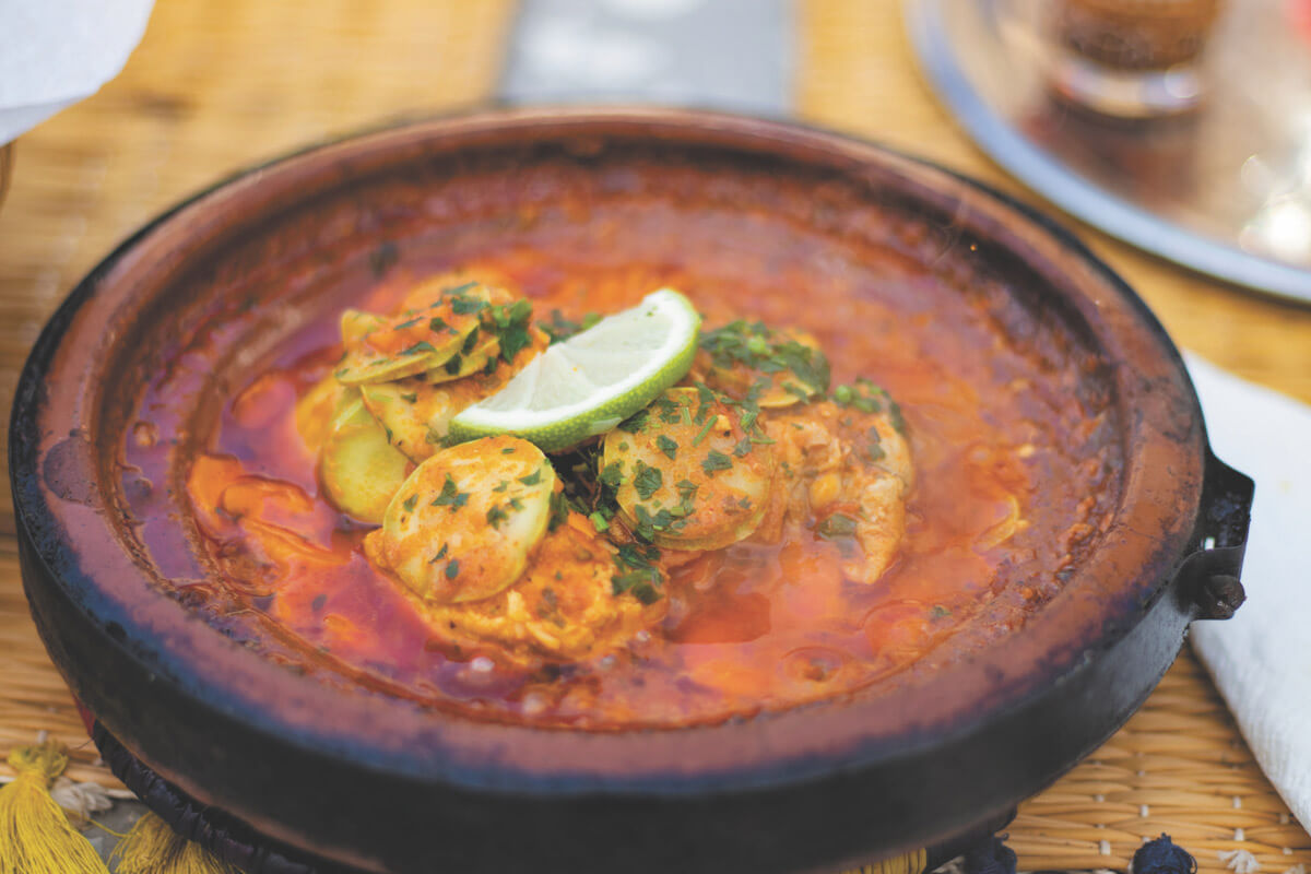 Tajine mit Hühnchen und Kartoffeln